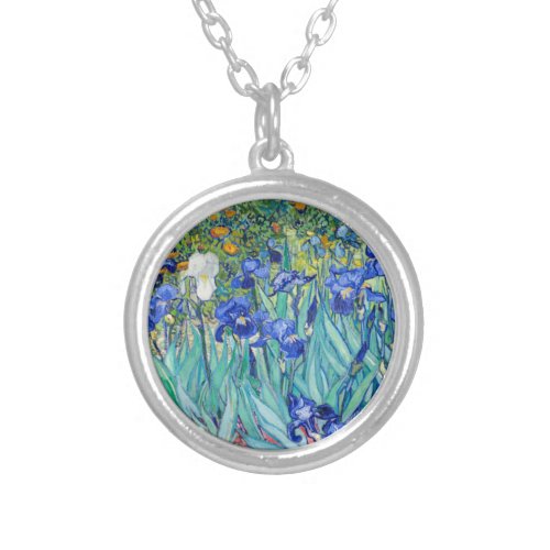 Irises  Vincent van Gogh      Silver Plated Necklace