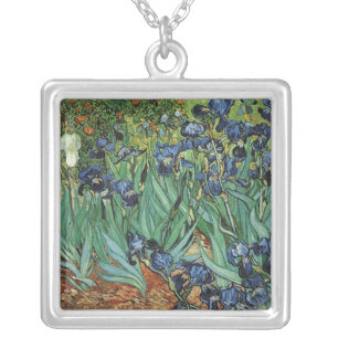 Irises, Vincent van Gogh Silver Plated Necklace