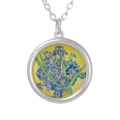 Irises  Vincent van Gogh  Silver Plated Necklace