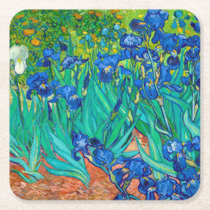 Irises, Vincent van Gogh Square Paper Coaster