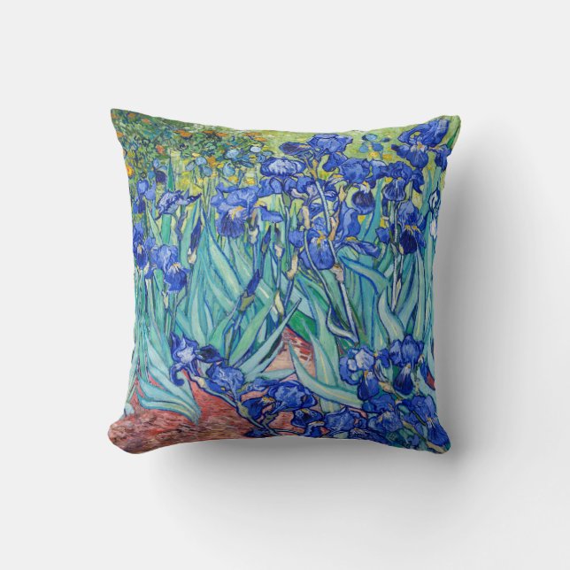 Irises  Vincent van Gogh  Throw Pillow (Front)
