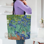 Irises | Vincent Van Gogh Tote Bag<br><div class="desc">Irises (1889) by Dutch post-impressionist artist Vincent Van Gogh. Original landscape painting is an oil on canvas showing a garden of blooming iris flowers. 

Use the design tools to add custom text or personalize the image.</div>