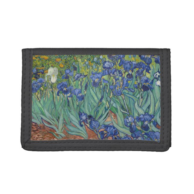 Irises Vincent Van Gogh Tri-fold Wallet (Front)