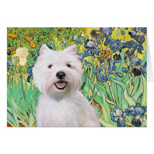 Irises - Westie 2 Cards (Front Horizontal)