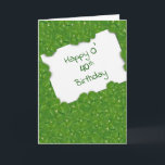 Irish 40th Birthday and Shamrocks Card<br><div class="desc">Irish green shamrocks with a white card for St. Patrick's Day 40th birthday.
The inside text can be changed.</div>