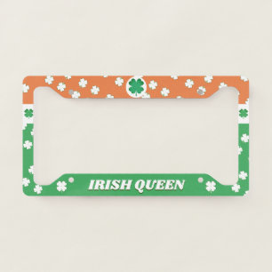 IRISH 4 Leaf Clover Pattern on License Plate Frame