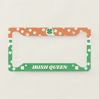 IRISH 4 Leaf Clover Pattern on License Plate Frame