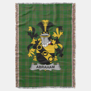 Irish Abraham Coat of Arms Family Crest Ireland Throw Blanket