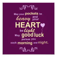 Irish Abundance Happiness and Good Luck Blessing