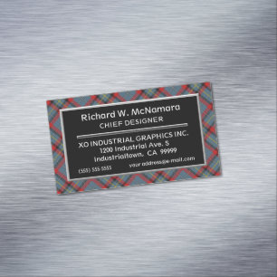 Irish Accent Clan MacNamara Tartan Business Card Magnet