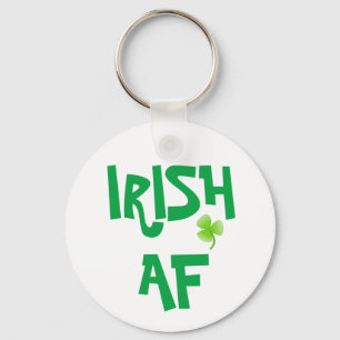 Irish AF Green Shamrock Keychain