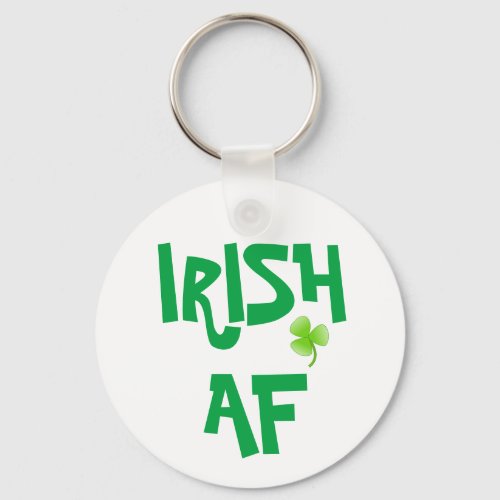 Irish AF Green Shamrock Keychain