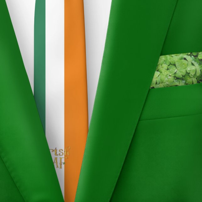 Irish AF Ireland Flag Narrow Striped Neck Tie (Creator Uploaded)