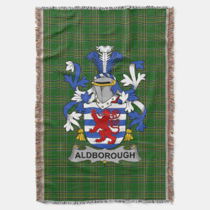 Irish Aldborough Coat of Arms Family Crest Irelan Throw Blanket
