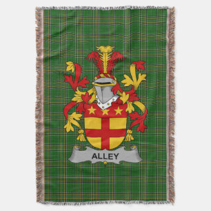 Irish Alley Coat of Arms Family Crest Ireland Throw Blanket