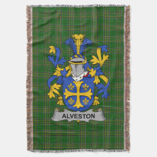 Irish Alveston Coat of Arms Family Crest Ireland Throw Blanket