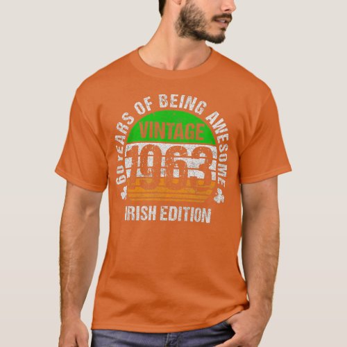 Irish American 60th Birthday Vintage 1963 Irish Ed T_Shirt