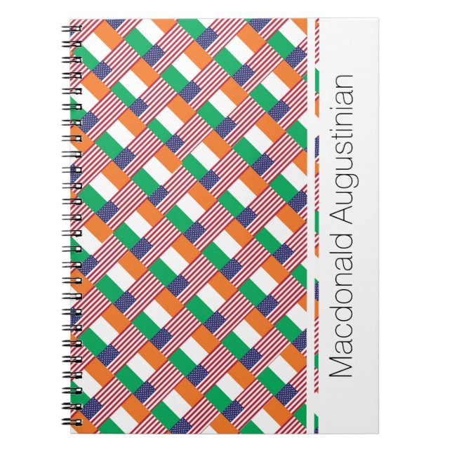 IRISH-AMERICAN Add Name Custom Notebook Journal (Front)