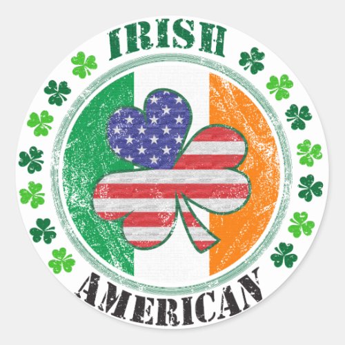 Irish American Classic Round Sticker