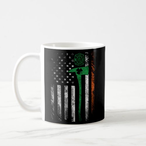Irish American Fire Fighter Flag St Patricks Day F Coffee Mug
