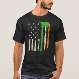 Irish American Firefighter Flag and Ax T-Shirt