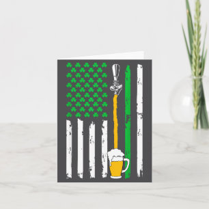 Irish American Flag Beer Shirt St Patricks Day Men Card