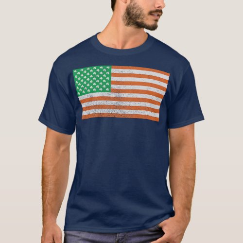 Irish American Flag faded T_Shirt
