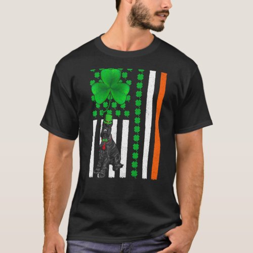 Irish American Flag Giant Schnauzer Dog St Patrick T_Shirt