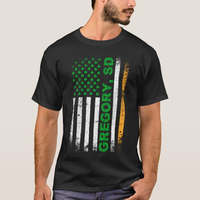 Irish American Flag GREGORY, SD T-Shirt (Front)