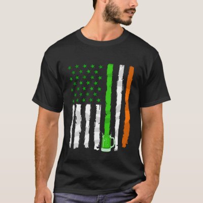 Irish American Flag Ireland Flag Ireland Shamrock  T-Shirt