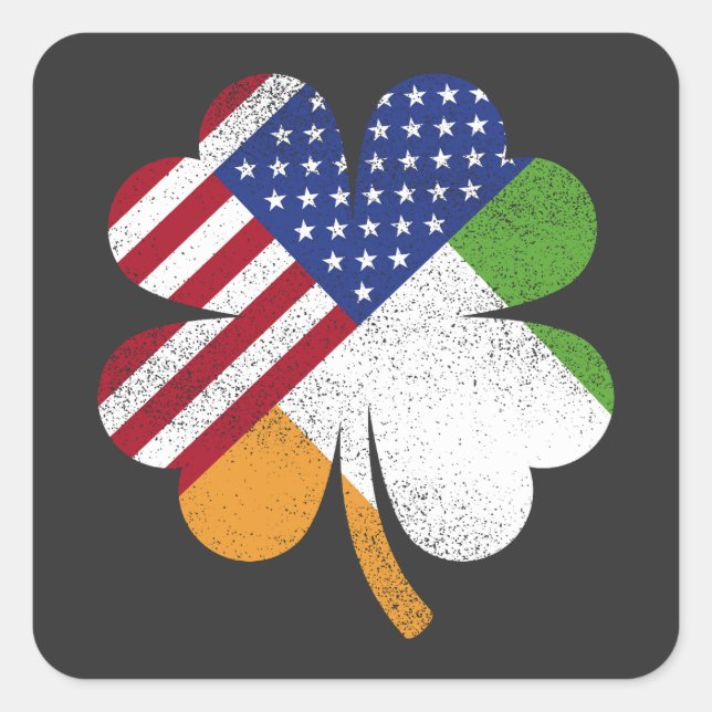 Irish American Flag Ireland Flag Square Sticker (Front)