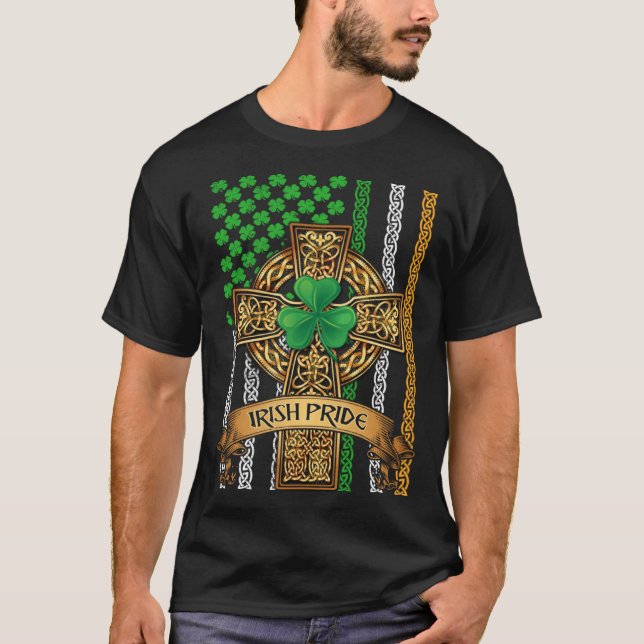 Irish American Flag Ireland Flag St Patrick Day Cr T-Shirt (Front)