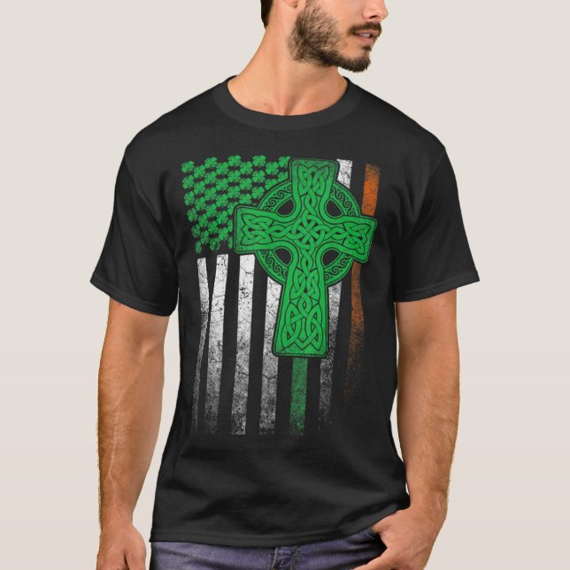 Irish American Flag Ireland Flag ST PATRICKS DAY C T-Shirt (Front)