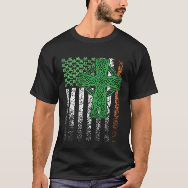 Irish American Flag Ireland Flag St Patricks Day C T-Shirt (Front)