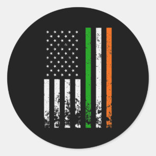 Irish American Flag Ireland Flag ST PATRICKS DAY Classic Round Sticker