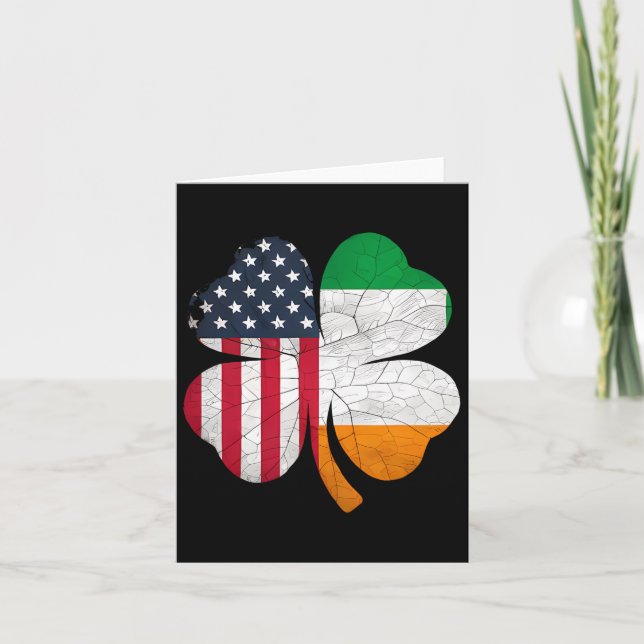 Irish American Flag Ireland Flag St Patricks Day G Card (Front)