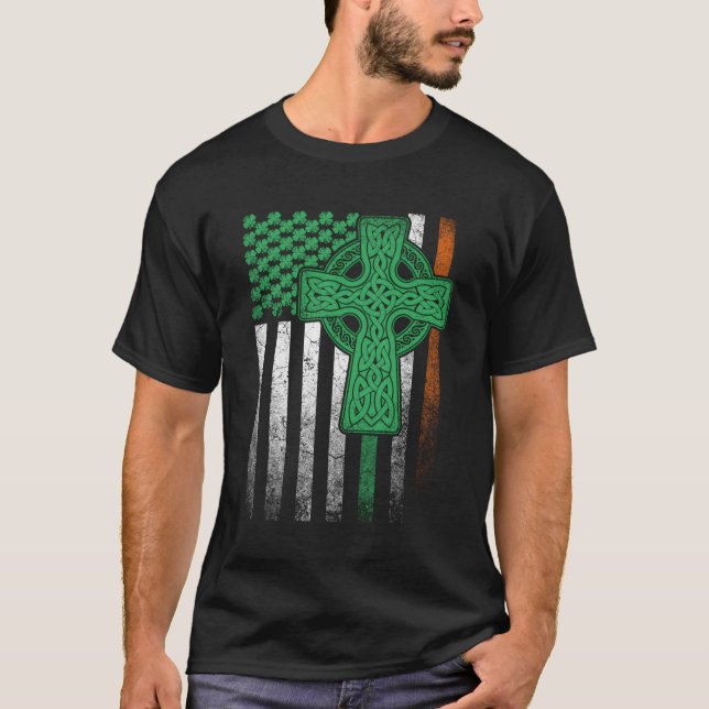 Irish American Flag Ireland Flag St Patricks Day G T-Shirt (Front)
