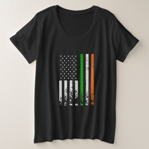 Irish American Flag Ireland Flag ST PATRICKS DAY Plus Size T_Shirt