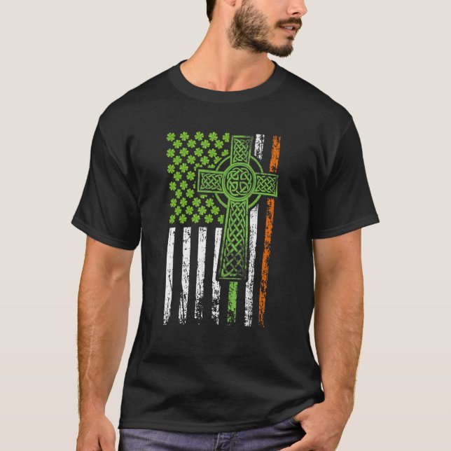 Irish American Flag Ireland Flag St Patricks Day S T-Shirt (Front)