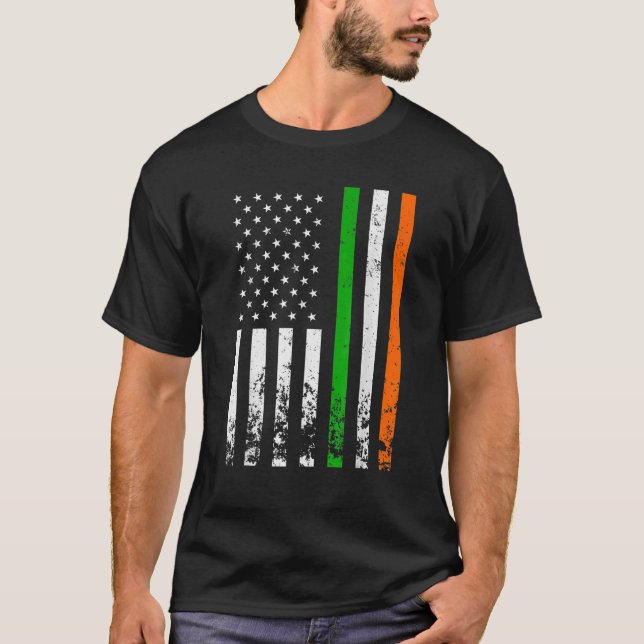 Irish American Flag Ireland Flag St Patrick's Day T-Shirt (Front)