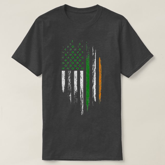 Irish American Flag Ireland Pride St Patrick's Day T-Shirt (Design Front)
