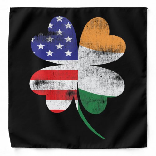 IRISH AMERICAN FLAG Ireland Shamrock Bandana