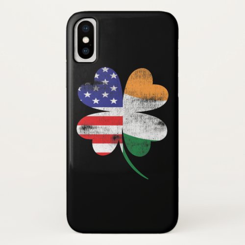 IRISH AMERICAN FLAG Ireland Shamrock iPhone X Case