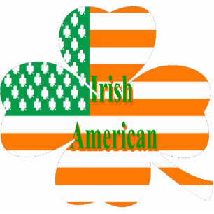 Irish American flag on four leaf clover Statuette