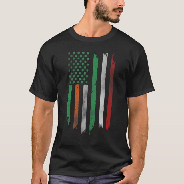 Irish American flag Patrick's day Ireland Italy fl T-Shirt (Front)