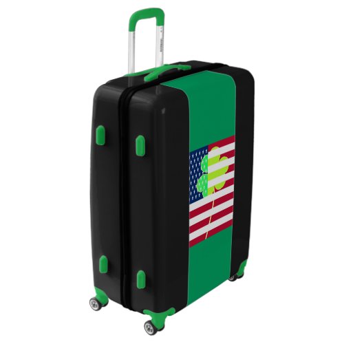Irish American Flag Shamrock Clover St Patrick Luggage