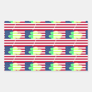 Irish American Flag Shamrock Clover St. Patrick Rectangular Sticker