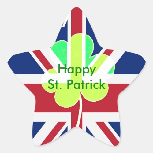 Irish American Flag Shamrock Clover St Patrick Star Sticker