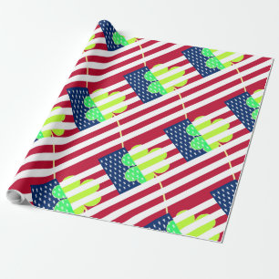 Irish American Flag Shamrock Clover St. Patrick Wrapping Paper