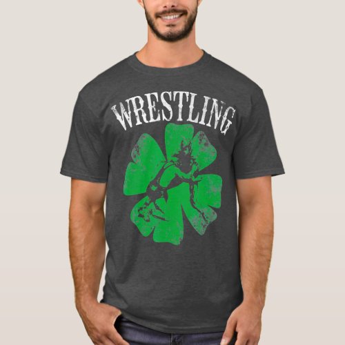 Irish American Flag Shamrock Wrestling St Day T_Shirt